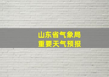 山东省气象局 重要天气预报